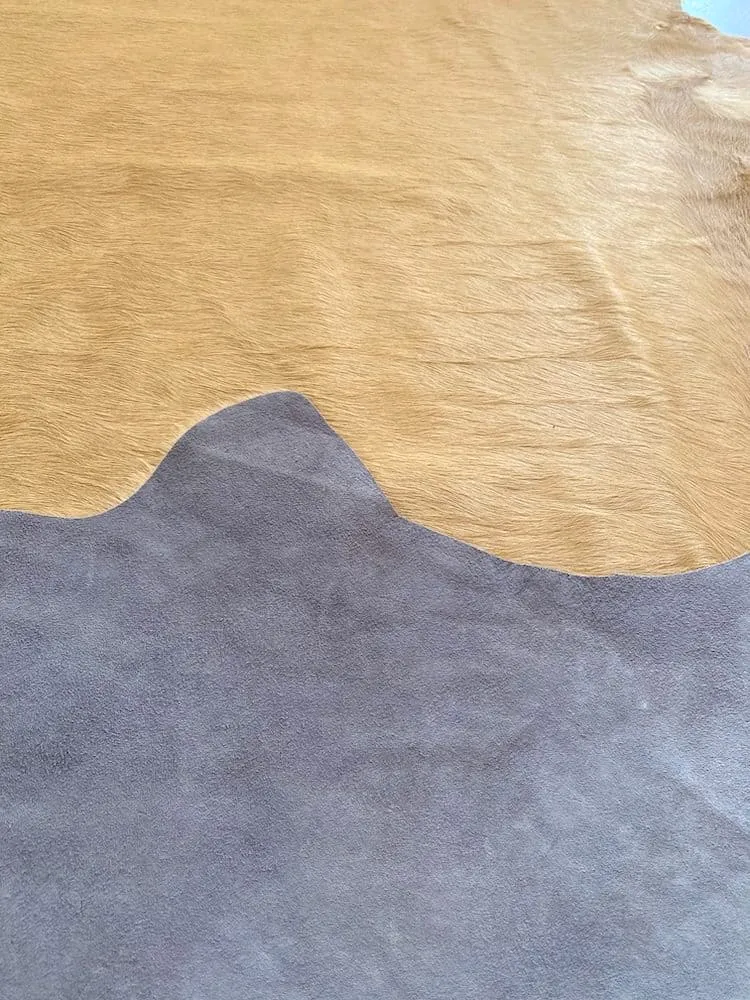 Kuhfell Teppich in Sand Beige