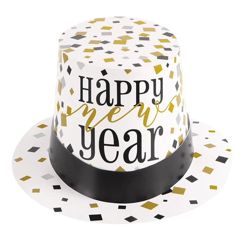 Hut Silvester Happy New Year Weiß