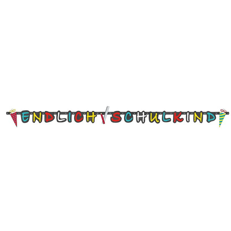 Buchstabengirlande Endlich Schulkind 180 x 10,5cm