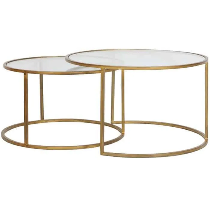Couchtisch DUARTE Gold Glas 2er-Set