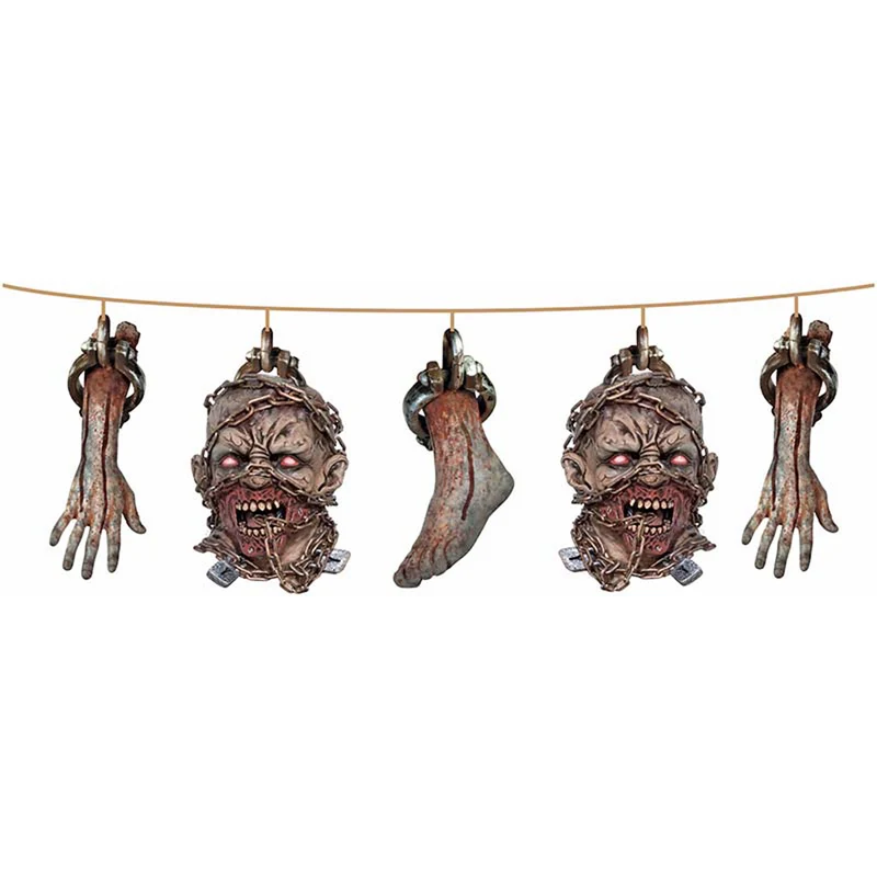 Girlande Halloween Zombie Körperteile | ca. 120cm