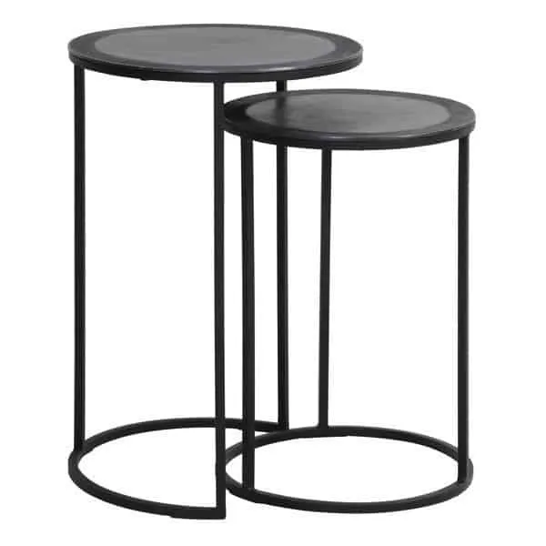 Beistelltisch TALCA LOTE Antik EDGE schwarz 2er-Set