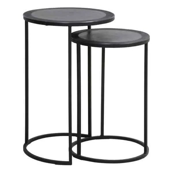 Beistelltisch TALCA LOTE Antik EDGE schwarz 2er-Set