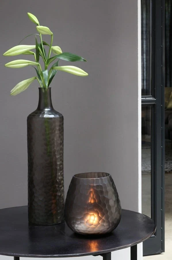 Vase NAGES Glas grau Ø14x52 cm