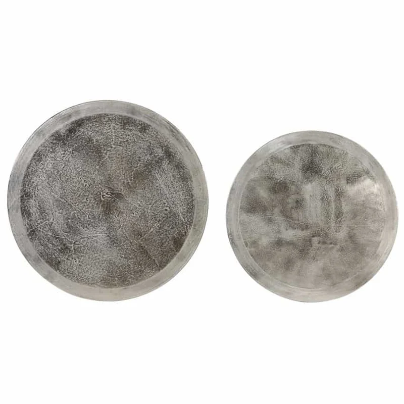 Couchtisch TALCA roh Metall silber 2er-Set