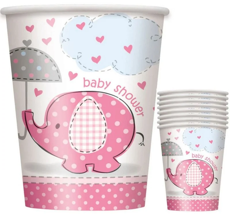 Pappbecher Elephant Pink 266ml/8Stk.