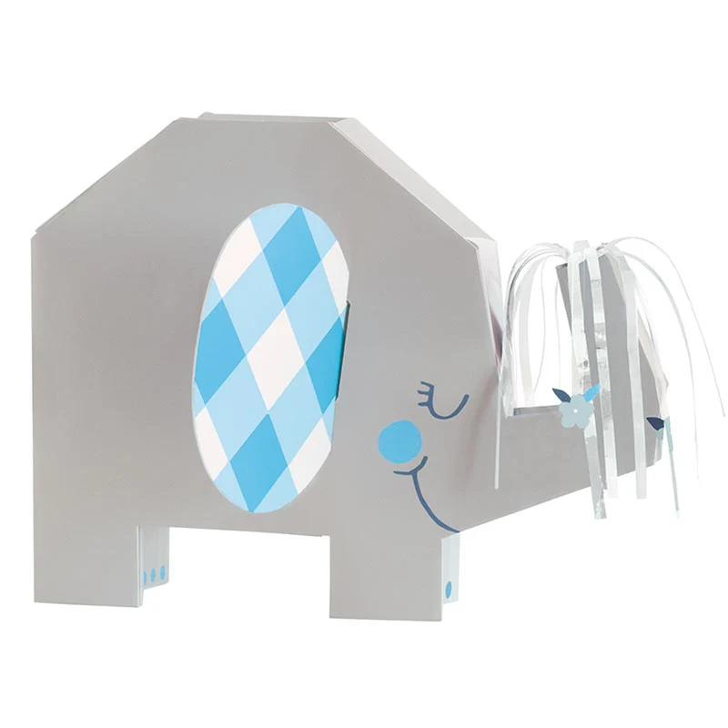 Elefant Floral Tischaufsteller 1 Stück | Blau