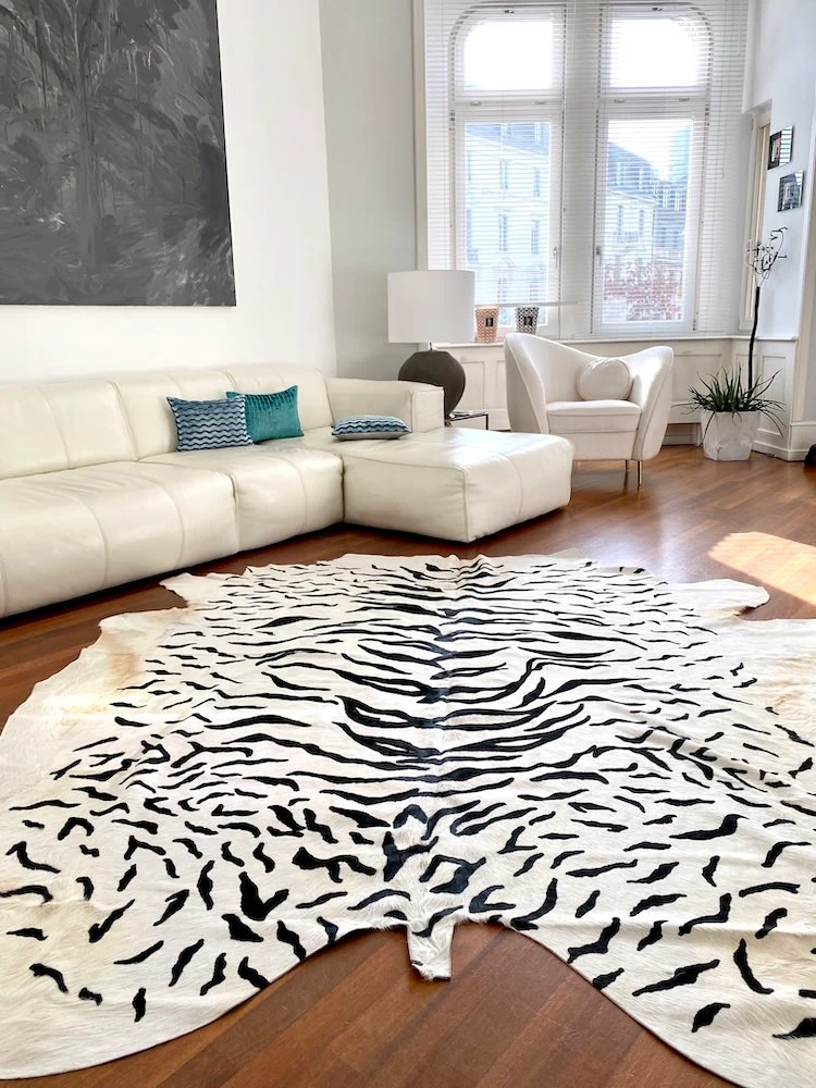 Kuhfell Teppich TIGER Naturel