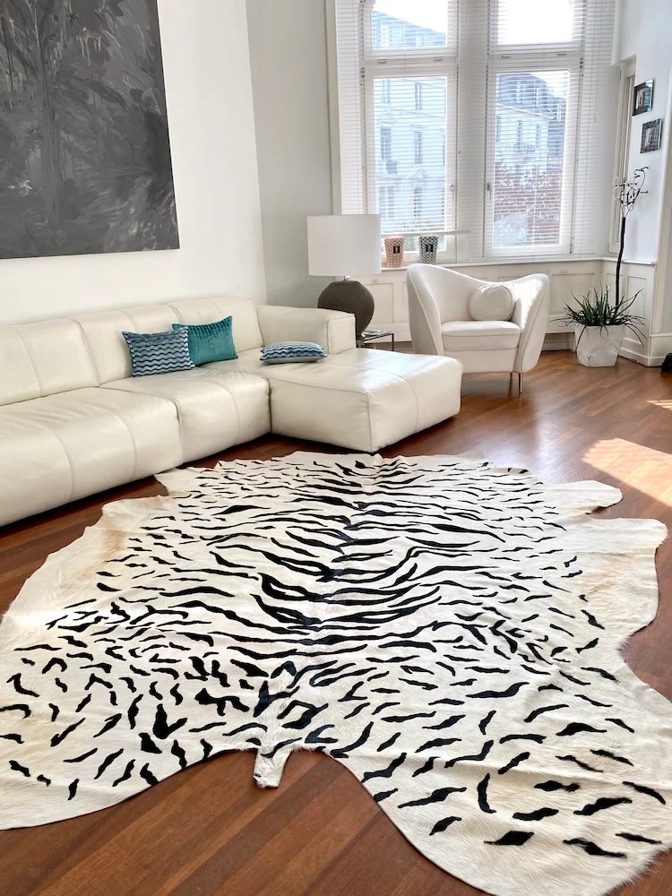Kuhfell Teppich TIGER Naturel