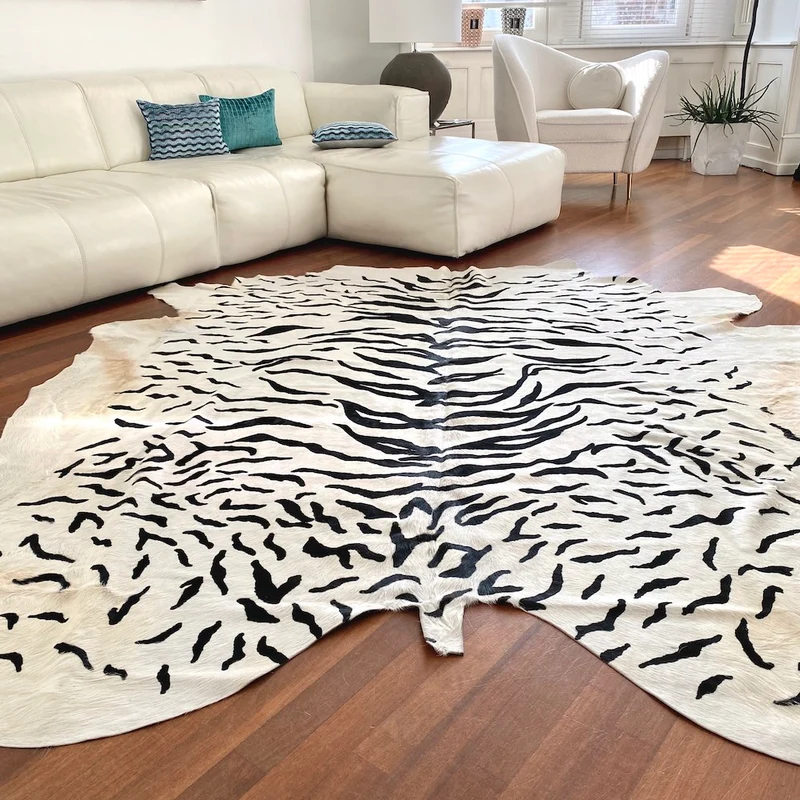 Kuhfell Teppich TIGER Naturel