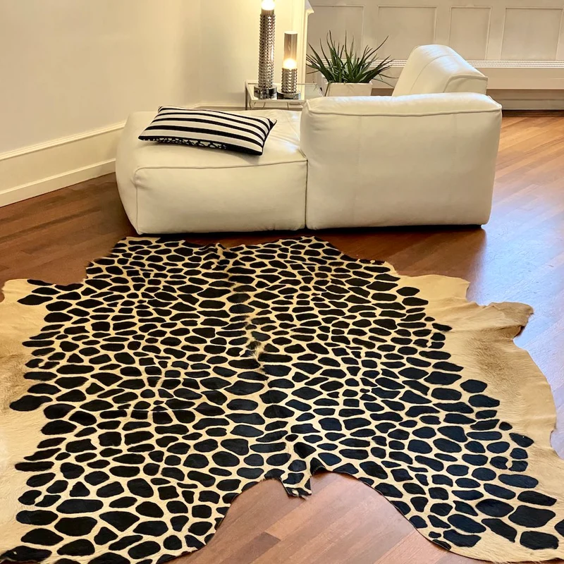 Kuhfell Teppich 'GIRAFFE' Champagner