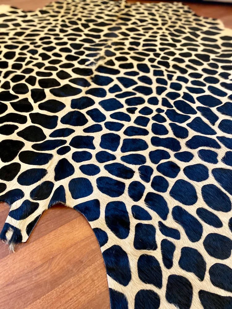 Kuhfell Teppich 'GIRAFFE' Champagner