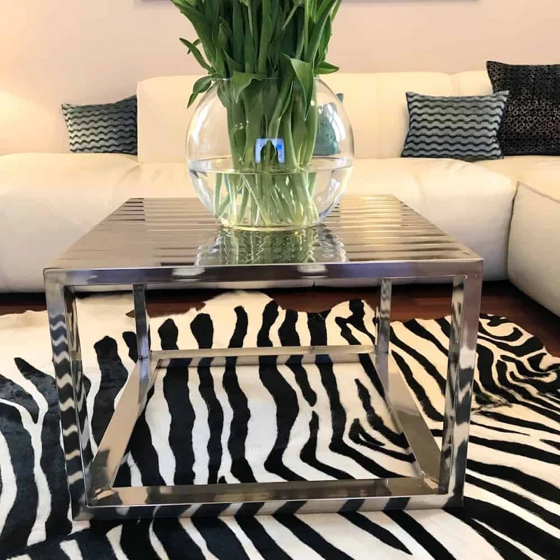 Kuhfell Teppich ZEBRA-Design naturel