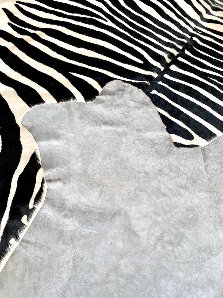 Kuhfell Teppich ZEBRA-Design naturel