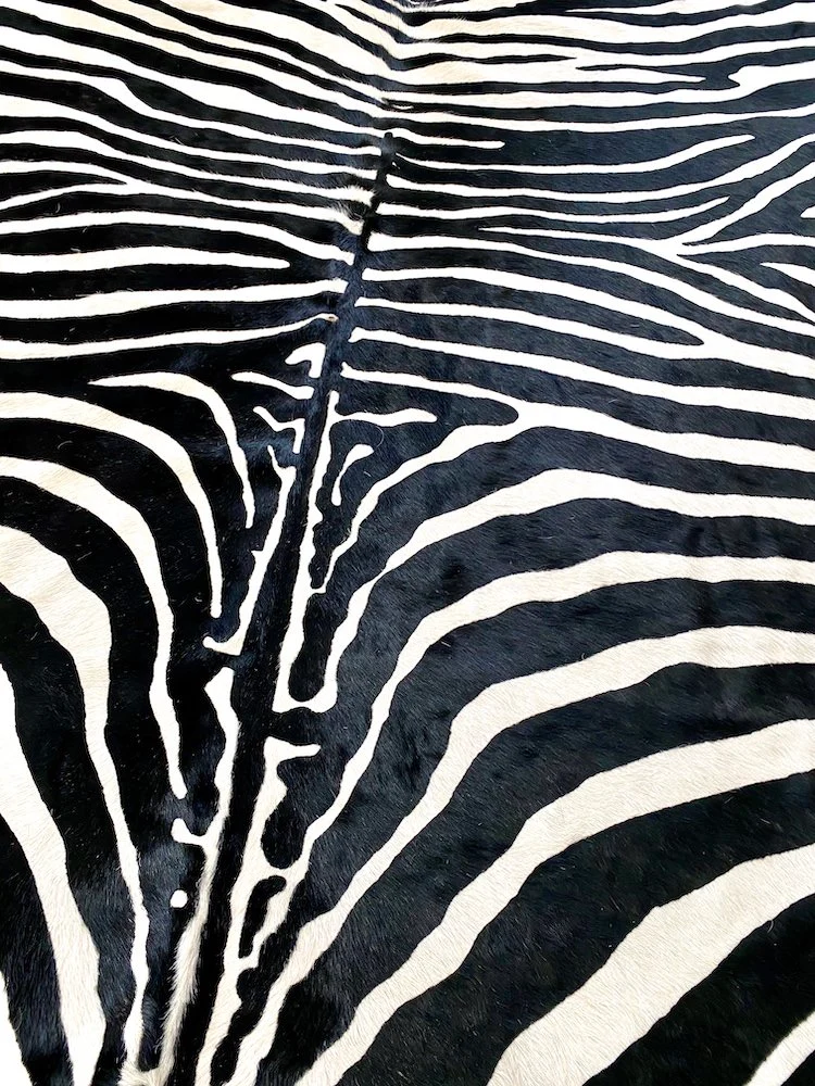 Kuhfell Teppich ZEBRA-Design naturel