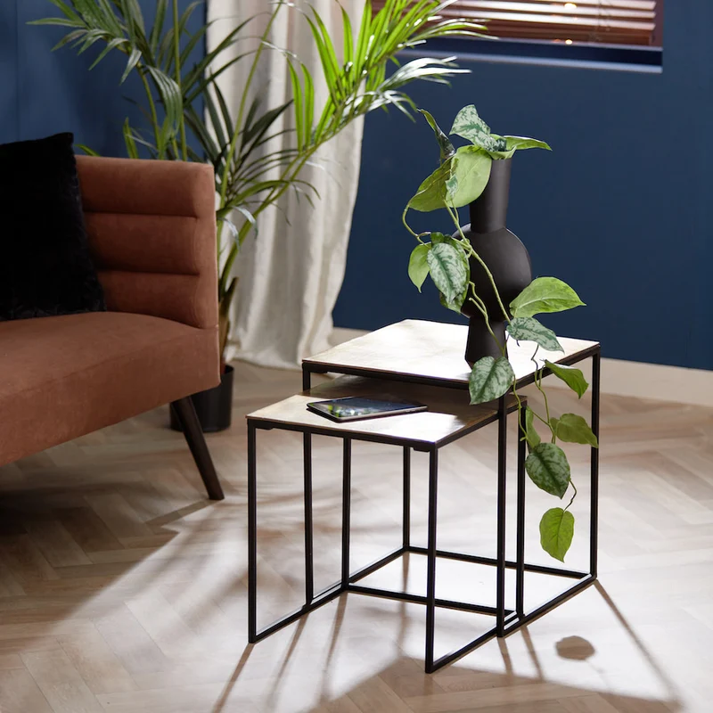 Beistelltisch BANOS antik Bronze 2er-Set