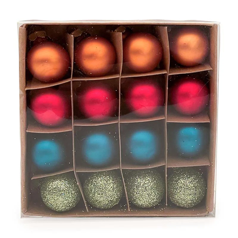 Weihnachtskugeln MilleFiori | Ø 2 cm | 16 Stück | Glas | Hochwertige Christbaumkugeln für Weihnachten