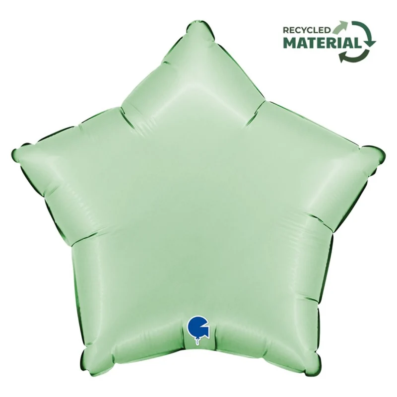 18"/Ø46cm Stern Folienballon Uni | Satin Glazed Mint