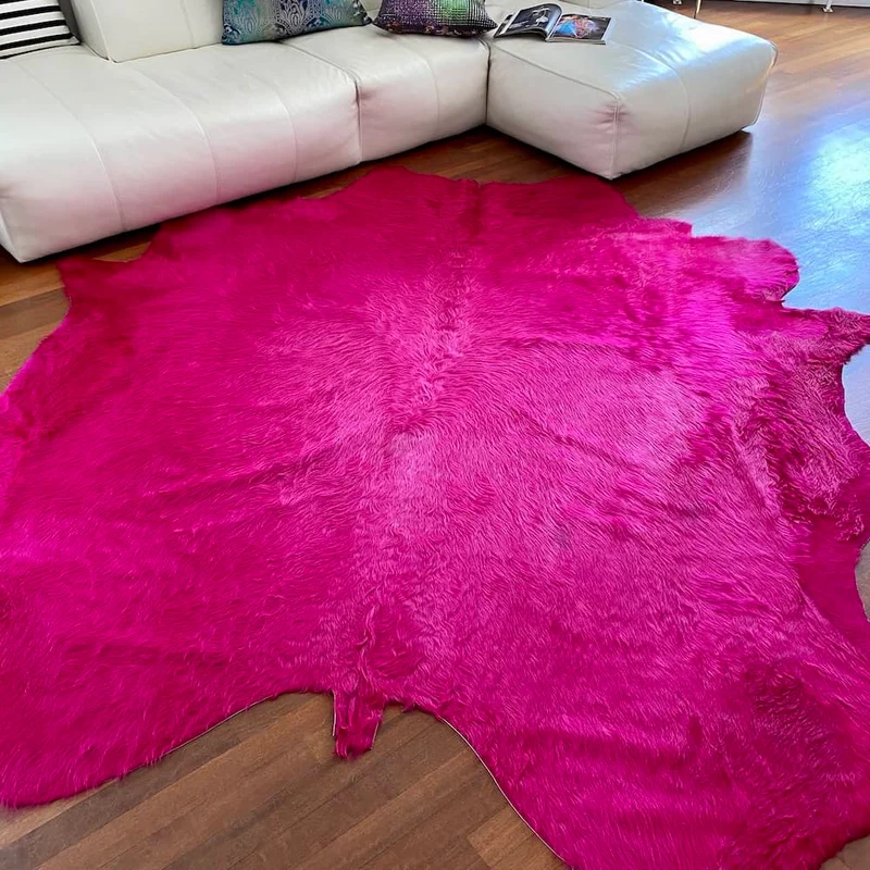 Kuhfell Teppich in Fuchsia-Pink