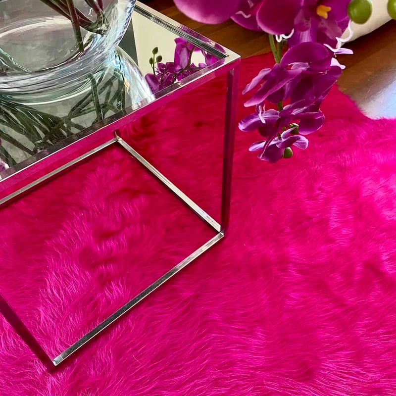 Kuhfell Teppich in Fuchsia-Pink