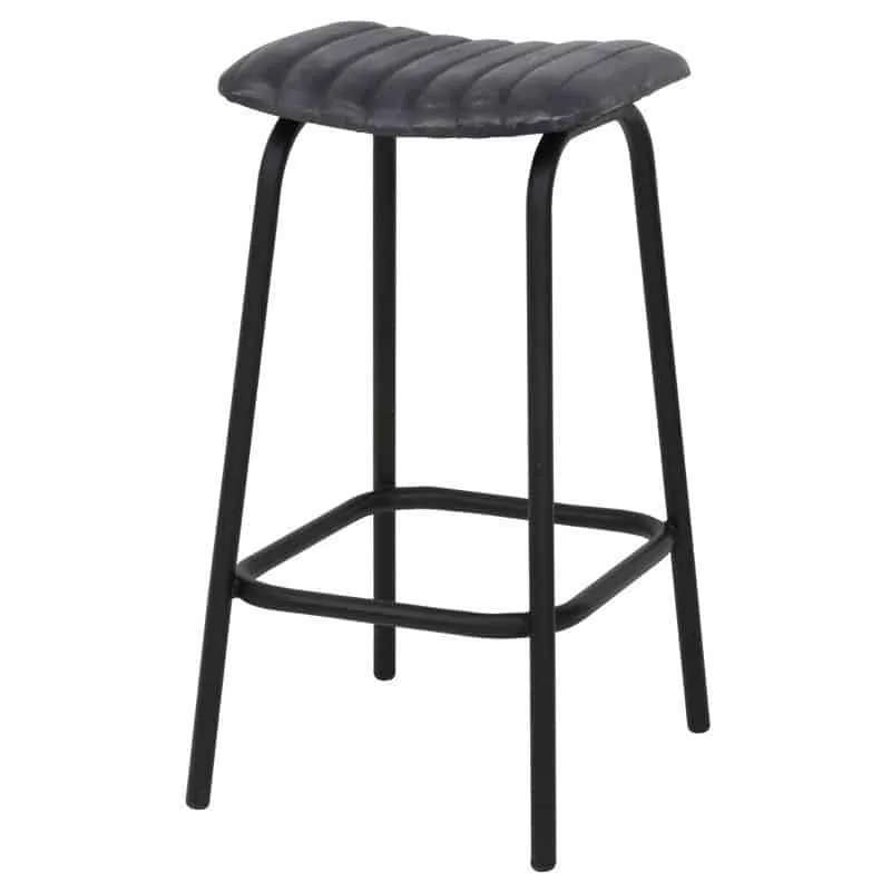 Barhocker CARROW LEDER grau