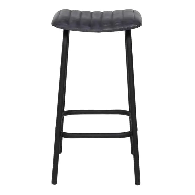 Barhocker CARROW LEDER grau