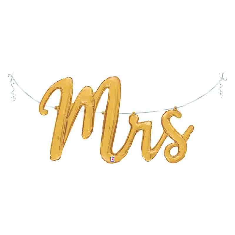 14"/Ø36cm Ballongirlande "Mrs." 112cm | Gold