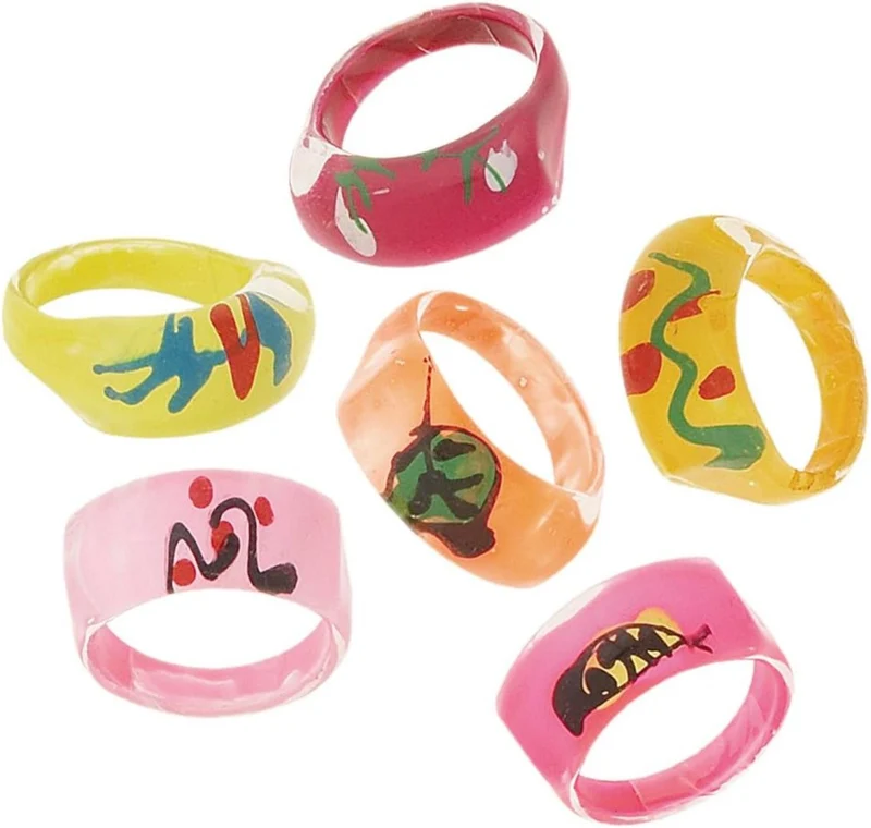 Favour Pack Fingerring bunt 6 Stk. im Netz