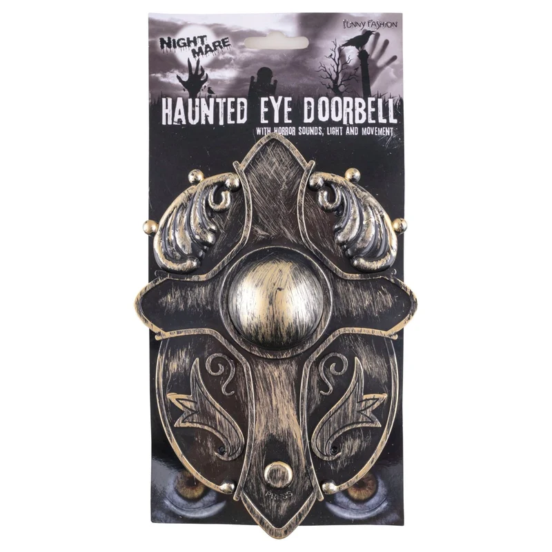 Halloween Deko "Türklingel mit Auge" - Animatronic | 14x5x20 cm