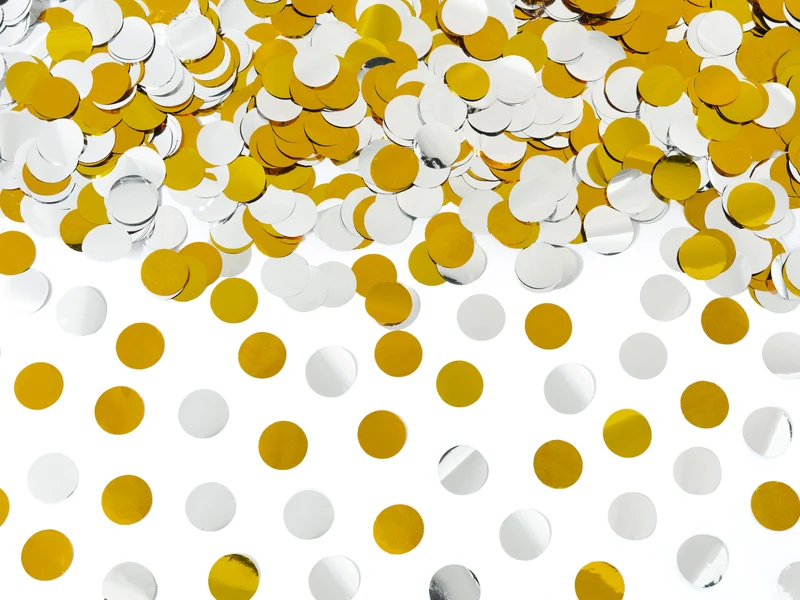 Konfettishooter Circles Gold/Silber 60cm