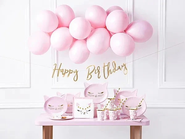Geburtstag Dekorationsset "Kätzchen" 55-tlg. | Rosa