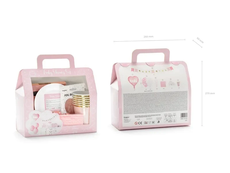 Party Dekorationsset "It's a girl" 49-tlg. | Rosa Dekoration für Babyparty