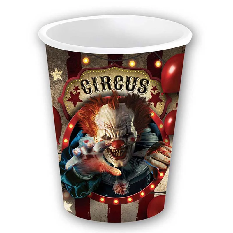 "Horror Clown" | Pappbecher 240ml/6Stk.