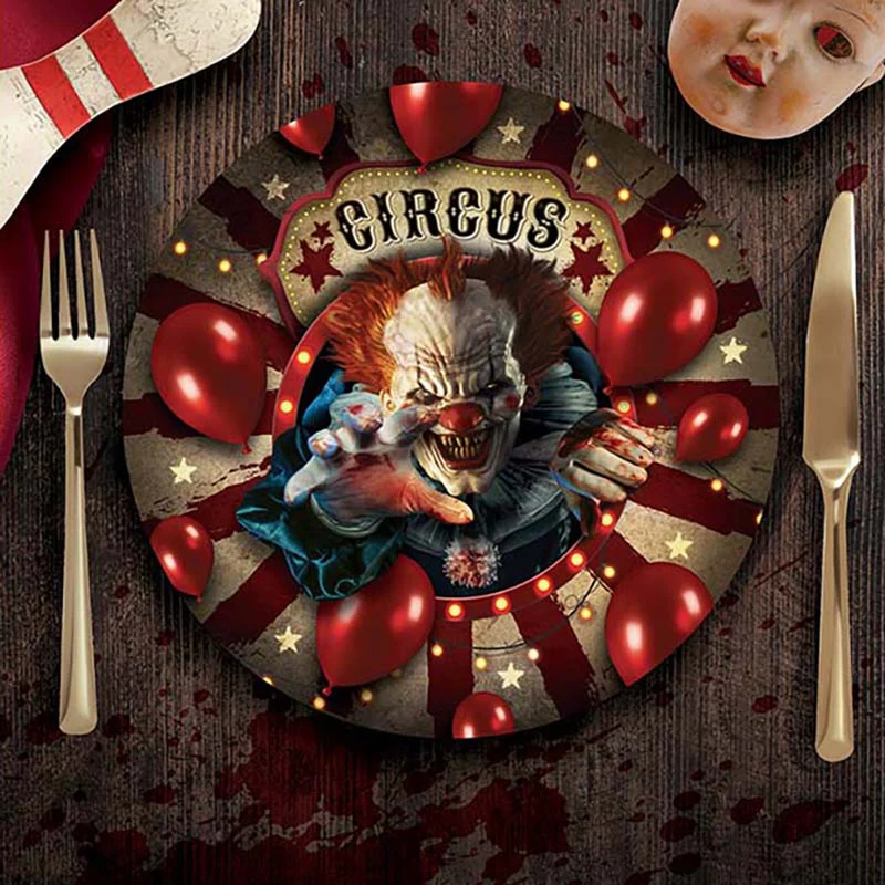 Pappteller "Horror Clown" | Ø23cm/6Stk.