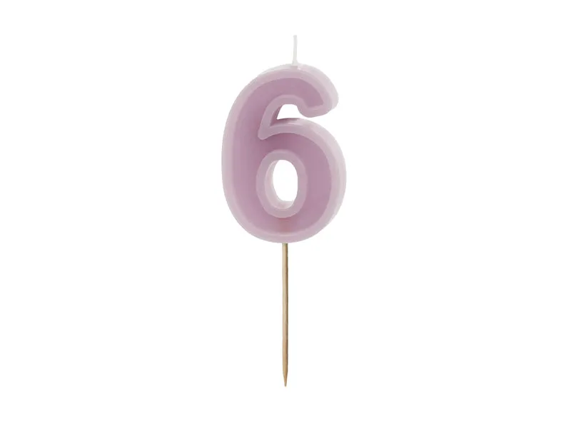Zahlenkerze #6 | 6 cm Lila