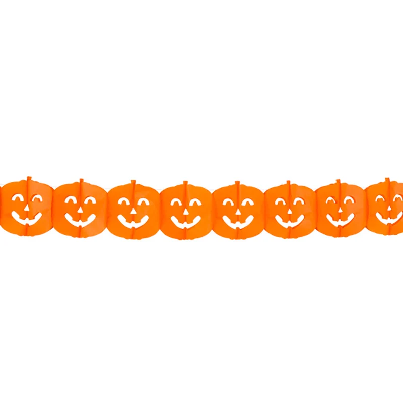 Halloween Girlande Kürbis - Schwer entflammbar | 400 cm