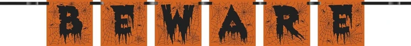 Fahnenkette "BEWARE" Halloween 100cm