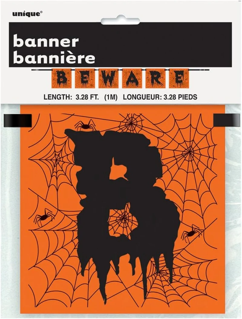 Fahnenkette "BEWARE" Halloween 100cm