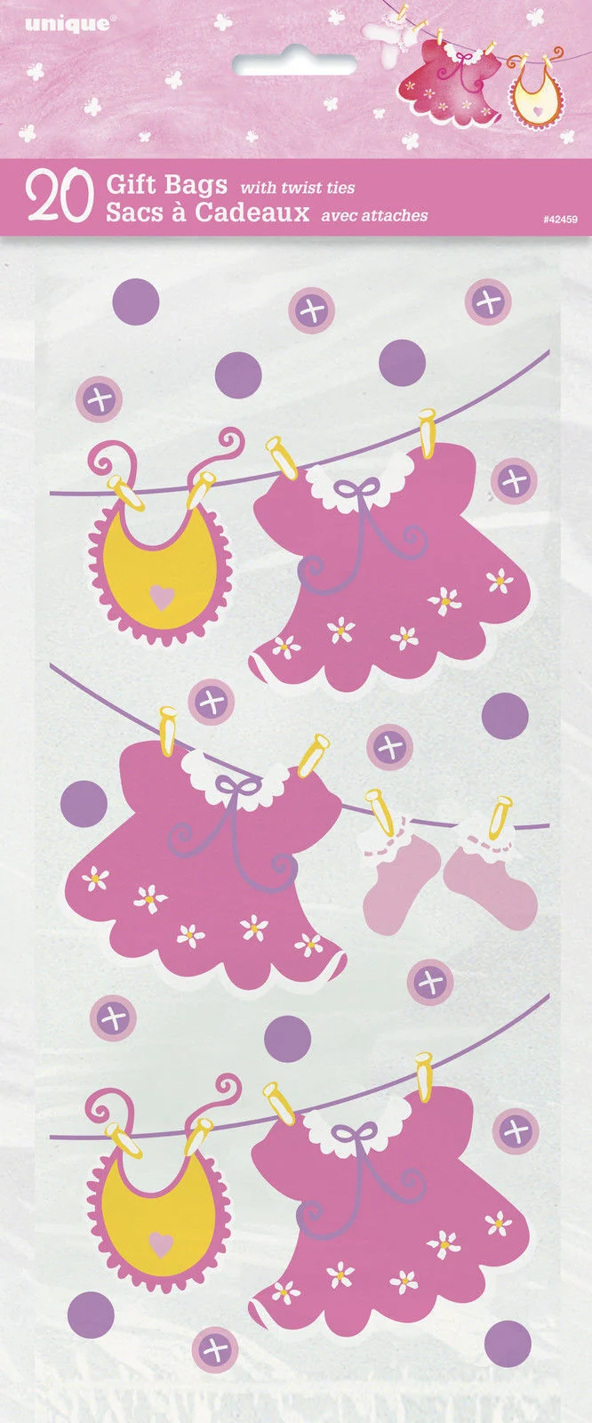 Geschenktüte Cello12x28cm/20St It's a Girl Kleider