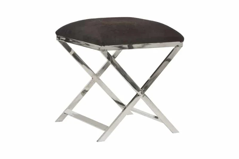 Hocker GRENA Kuhfell braun