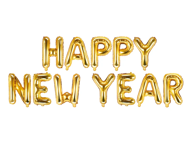14"/Ø36cm Ballongirlande "Happy New Year" 370x35cm | Gold