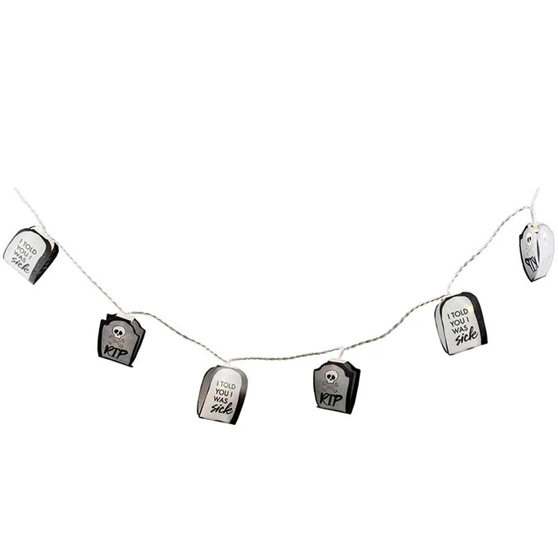 Lichterkette Grabsteine LED Girlande Halloween Dekoration