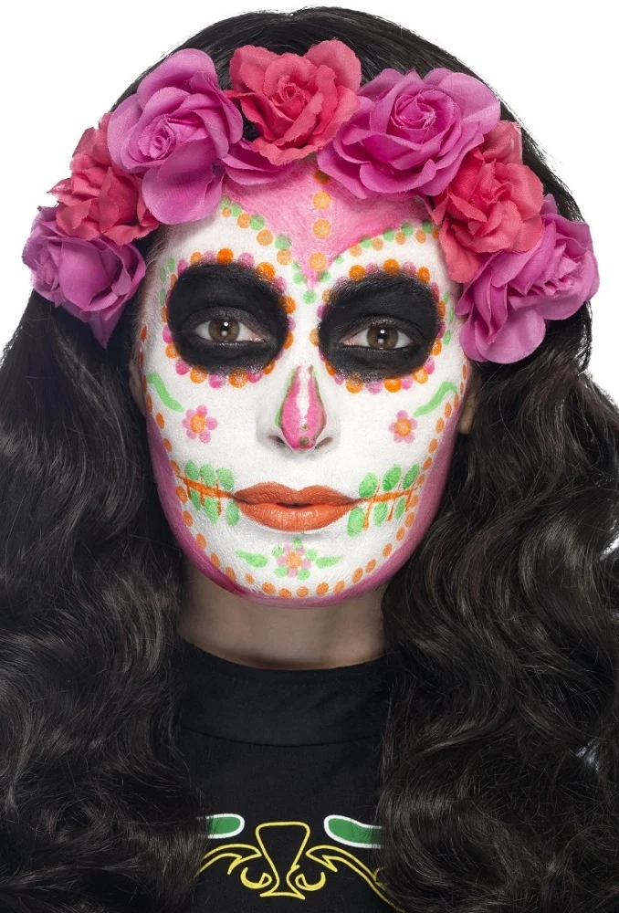 Flüssiglatex Set mit Applikator 4 x 29,5 ml - Neon Day of the Dead