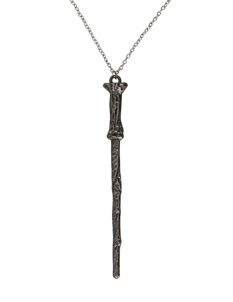 Zauberstab Halskette zum Hexen Magier Kostüm - Silber