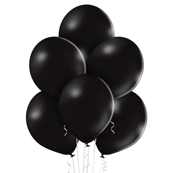 25 Stk. Luftballon Uni Pastell Ø 30cm | Schwarz