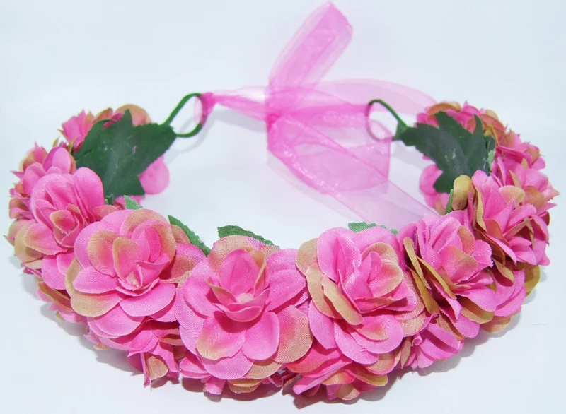 Blumenkranz zum binden mit Rosen - Pink