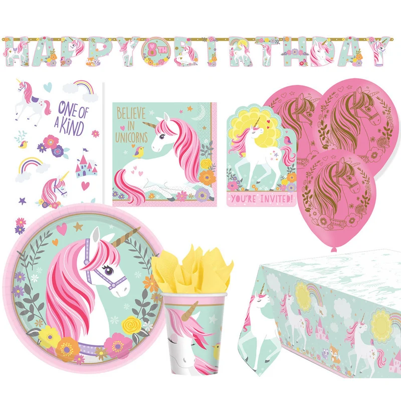 Amscan "Magical Unicorn" Einhorn - Kinder Geburtstag Partydekoration Partygeschirr