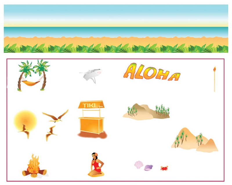 Aloha Hawaii Party Wand Dekoration zum Selbstgestalten