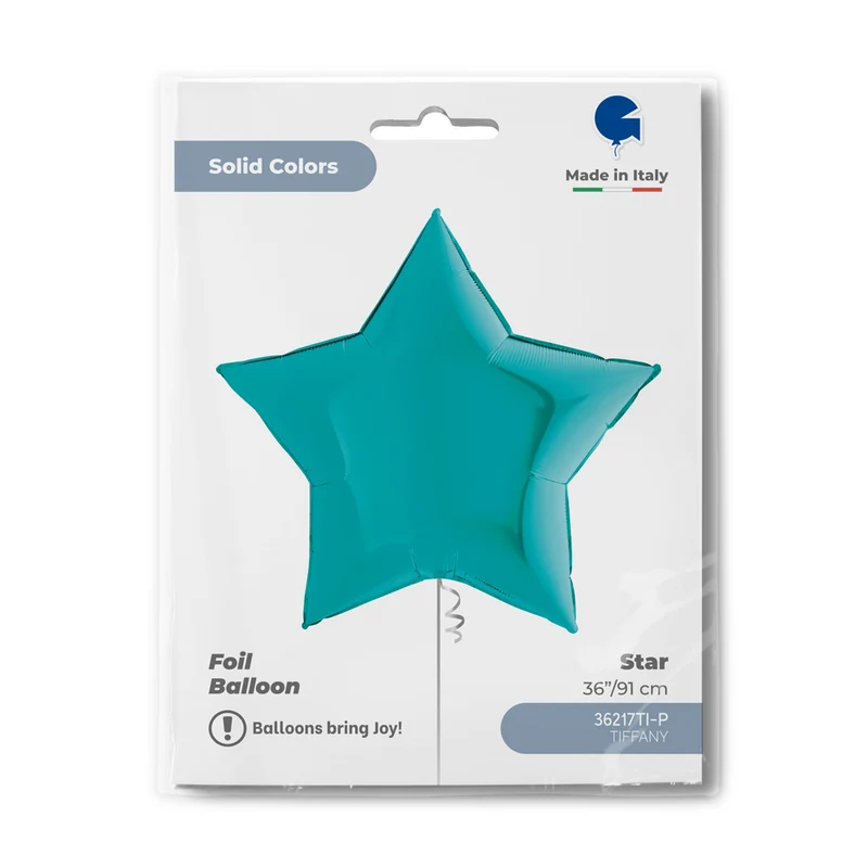 36"/Ø91cm Folienballon Uni Stern | Tiffany
