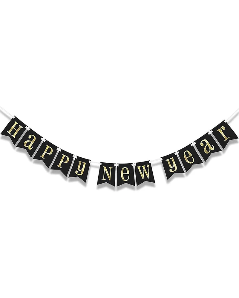 Wimpelkette Metall Happy New Year 213cm/7Ft.